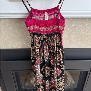 India Boutique Pink and Black Smocked Dress